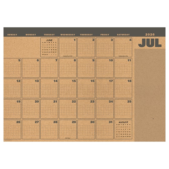 TF Publishing Medium 2026-27 Trail & Timber Desk Pad Monthly Blotter Calendar